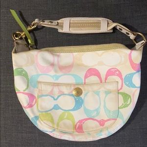 Coach Scribble Hobo Style Fabric Handbag M05J-132